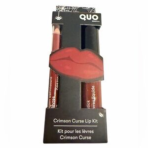 QUO BEAUTY Crimson Burgundy Lip Stain & Matching Liner Kit Set BRAND NEW